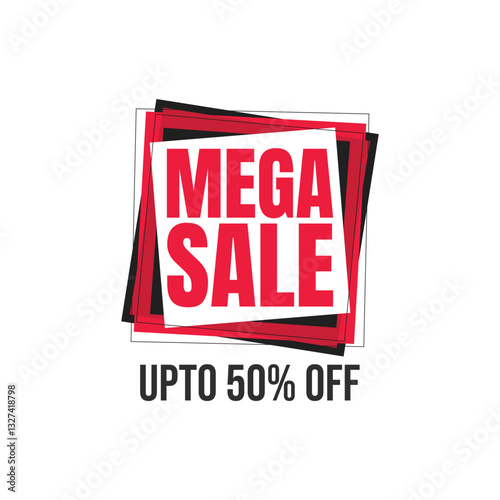 Mega sale offers trendy banner design. Discount banners set, 50% offer discount coupons. Super sale modern banner design, Limited time offer. Best discounts offer banners. Price deal sale stickers.
