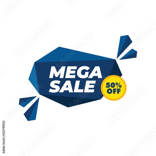 Mega sale offers trendy banner design. Discount banners set, 50% offer discount coupons. Super sale modern banner design, Limited time offer. Best discounts offer banners. Price deal sale stickers.