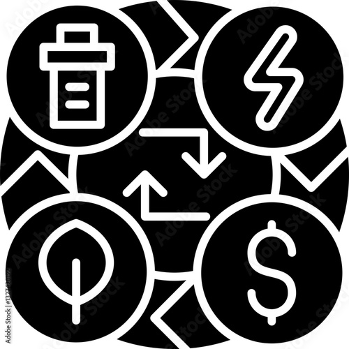 Circle Economy Icon Vector Element