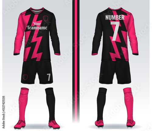 t-shirt sport design template, Soccer jersey mockup for football club. uniform front and back view.