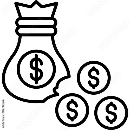 Money Loss Icon Vector Element