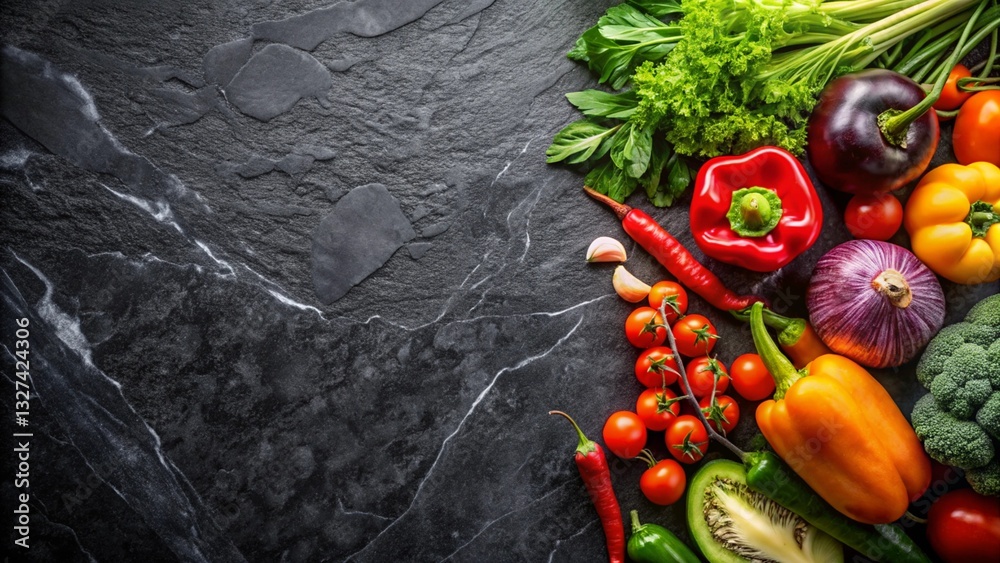 Healthy vegetable on wooden table, marble table on Top view.