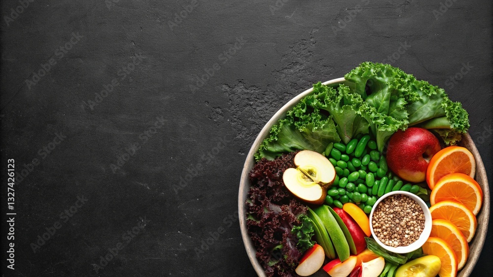 Healthy vegetable on wooden table, marble table on Top view.