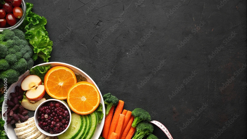 Healthy vegetable on wooden table, marble table on Top view.