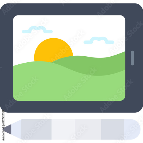 Graphic Tablet Icon Vector Element