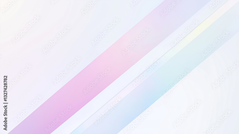 Obraz premium Minimalist white background with soft iridescent diagonal light streaks for modern branding, web design, and elegant digital presentations