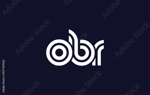 OBR Creative Unique Modern Letter Logo Design.  Stylized logo featuring a unique letter design, presenting abstract minimalist aesthetics and modern appeal.