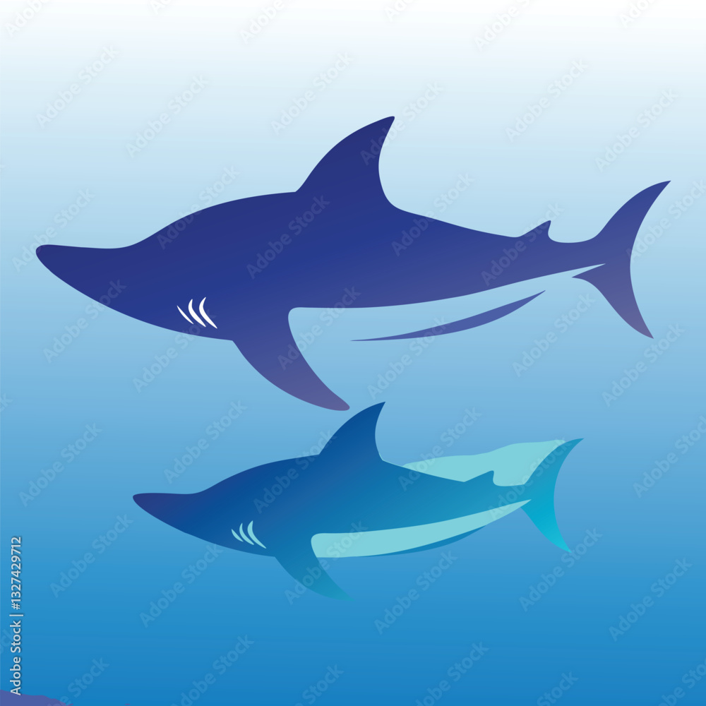 Obraz premium vector illustration of a shark