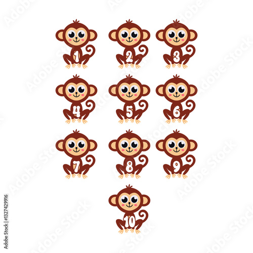 animal with number for education vector
