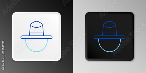 Line Canadian ranger hat uniform icon isolated on grey background. Colorful outline concept. Vector