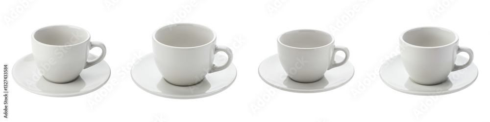 Set of Empty Coffee Cup and Saucer Set of Empty Coffee Cup and Saucer
