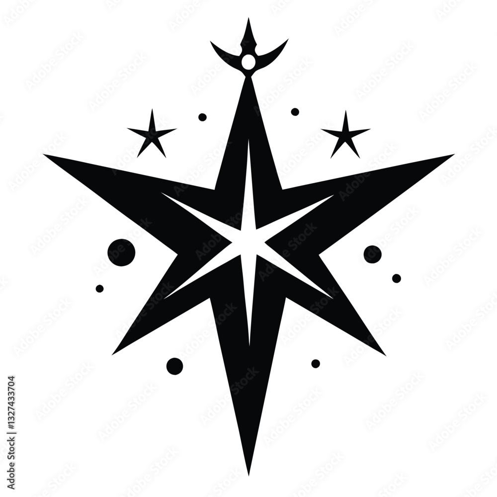 Obraz premium black and white compass