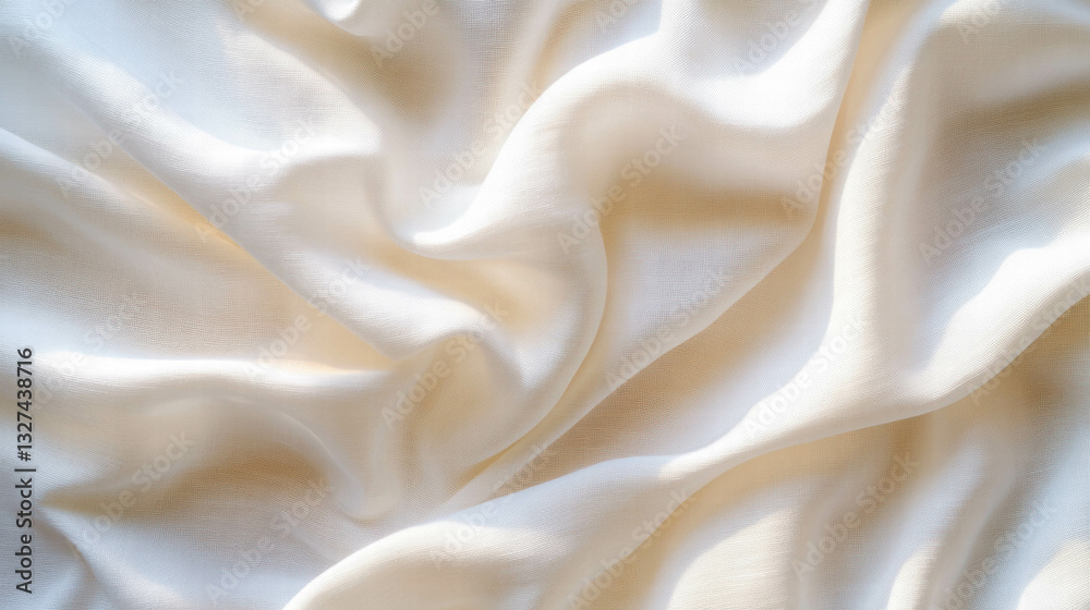 Fototapeta premium Soft woven linen fabric texture overlay for textiles and design projects