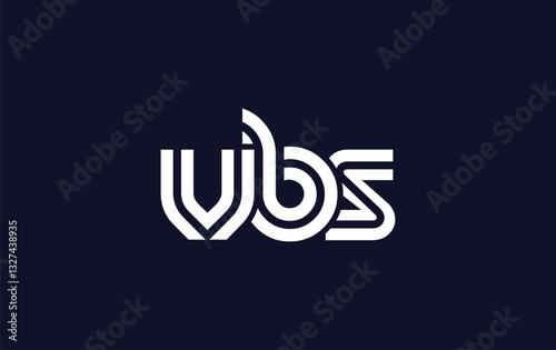 VBS Creative Unique Modern Letter Logo Design.  Stylized logo featuring a unique letter design, presenting abstract minimalist aesthetics and modern appeal.