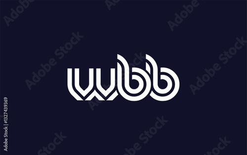 WBB Creative Unique Modern Letter Logo Design.  Stylized logo featuring a unique letter design, presenting abstract minimalist aesthetics and modern appeal.