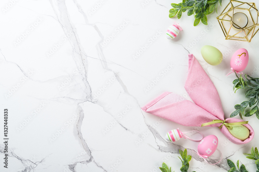 Easter eggs on white background.