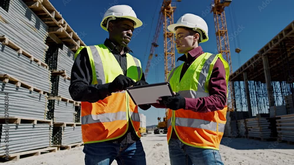 The Construction Workers with Tablet