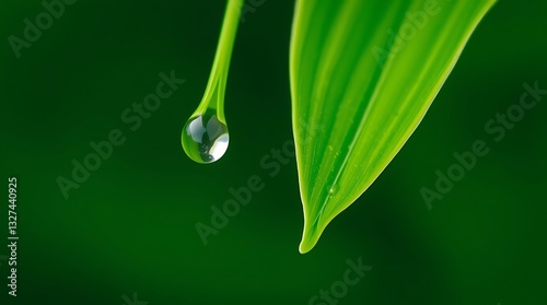 Close-up of water droplets on a green leaf showing freshness and nature