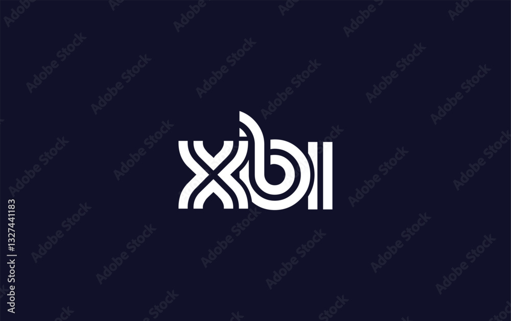 Obraz premium XBI Creative Unique Modern Letter Logo Design. Stylized logo featuring a unique letter design, presenting abstract minimalist aesthetics and modern appeal.