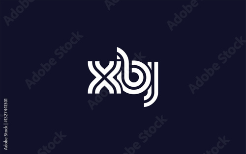 XBJ Creative Unique Modern Letter Logo Design.  Stylized logo featuring a unique letter design, presenting abstract minimalist aesthetics and modern appeal.