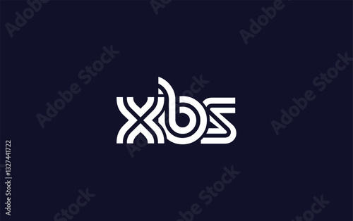 XBS Creative Unique Modern Letter Logo Design.  Stylized logo featuring a unique letter design, presenting abstract minimalist aesthetics and modern appeal.