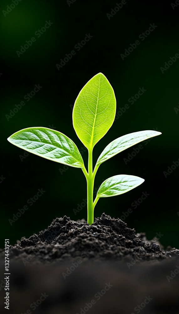 Naklejka premium Fresh sprout emerging from soil