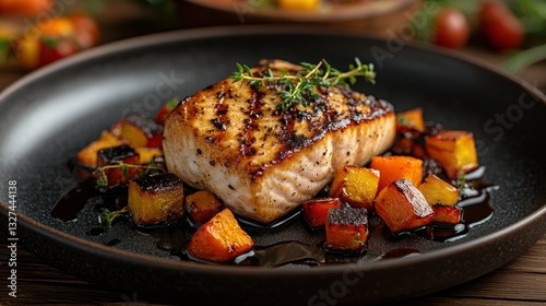 Grilled Salmon with Roasted Vegetables photo