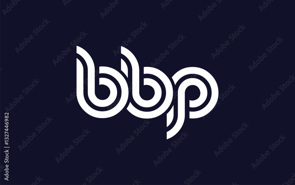 Obraz premium BBP Creative Unique Modern Letter Logo Design. Stylized logo featuring a unique letter design, presenting abstract minimalist aesthetics and modern appeal.