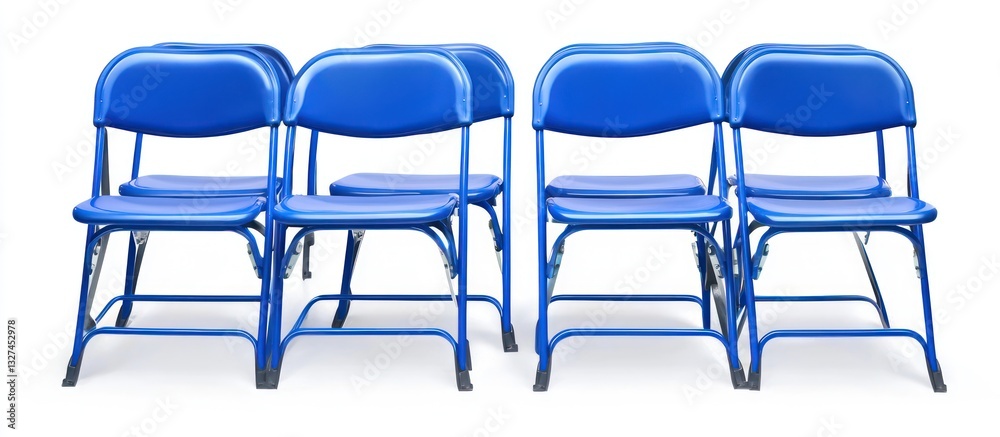 Blue stadium chairs isolated against a white backdrop. Blue stadium chairs isolated against a white backdrop.