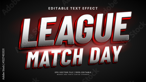 League match day 3d editable text effect sport template