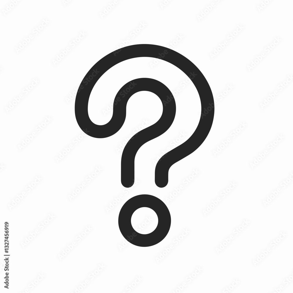Curious question mark symbol on a plain background, inquiry concept Curious question mark symbol on a plain background, inquiry concept