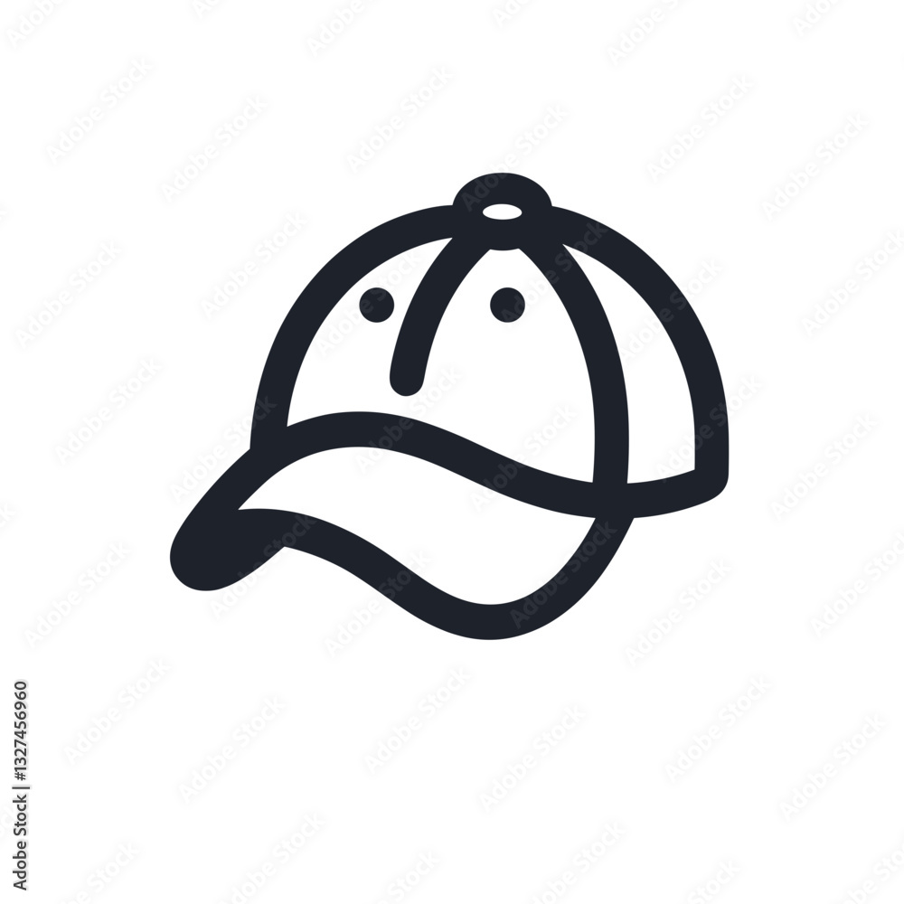 Fototapeta premium Stylish baseball cap illustration in minimalist design, fashionable accessory