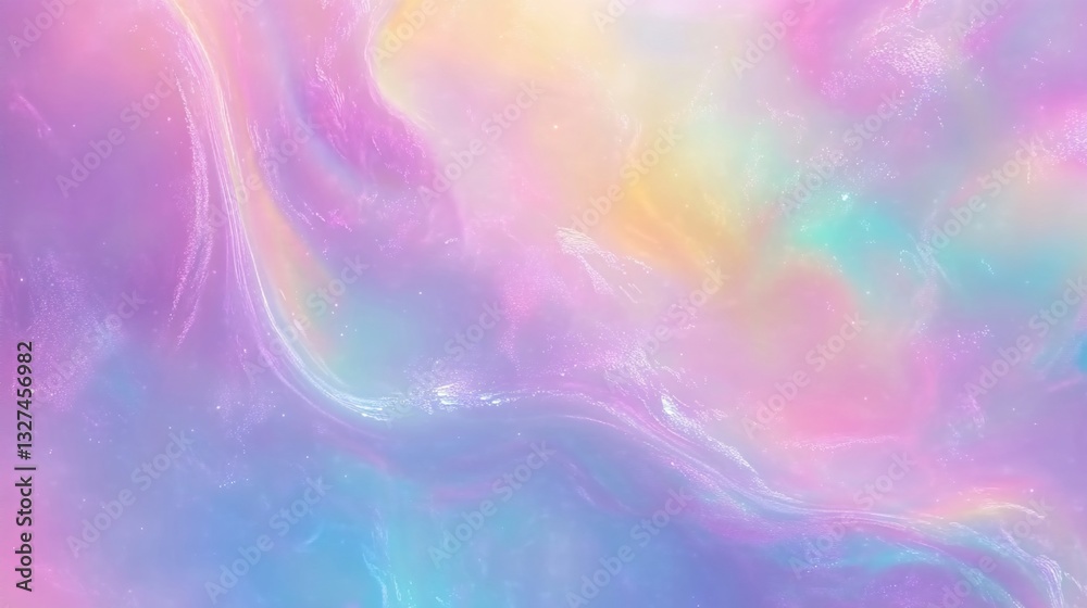 Obraz premium Delicate iridescent abstract background with fluid, ethereal pastel hues