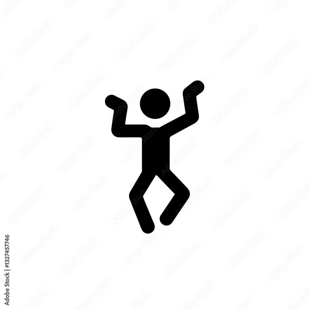 Joyful stick figure dancing, celebration of movement and freedom Joyful stick figure dancing, celebration of movement and freedom