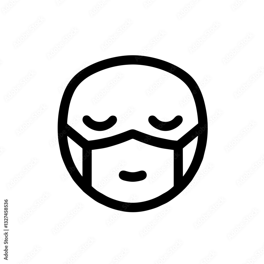 Obraz premium Calm reflection of person with mask, inner peace in isolation