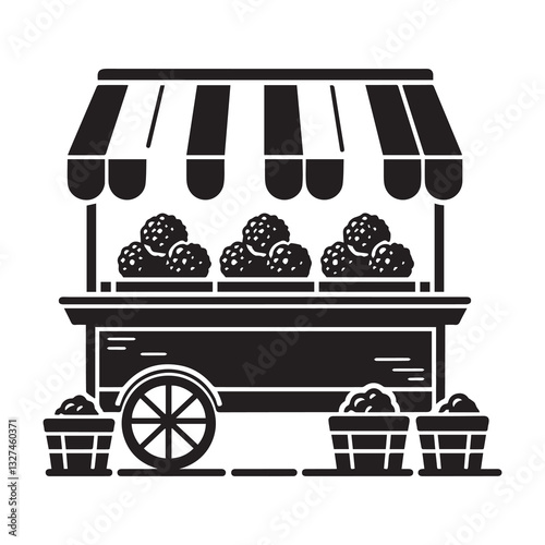 Simple Truffle Market Stall Vector Icon – Modern Logo & Illustration