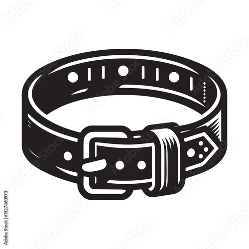Simple Leather Dog Collar Vector Icon – Modern Logo & Illustration