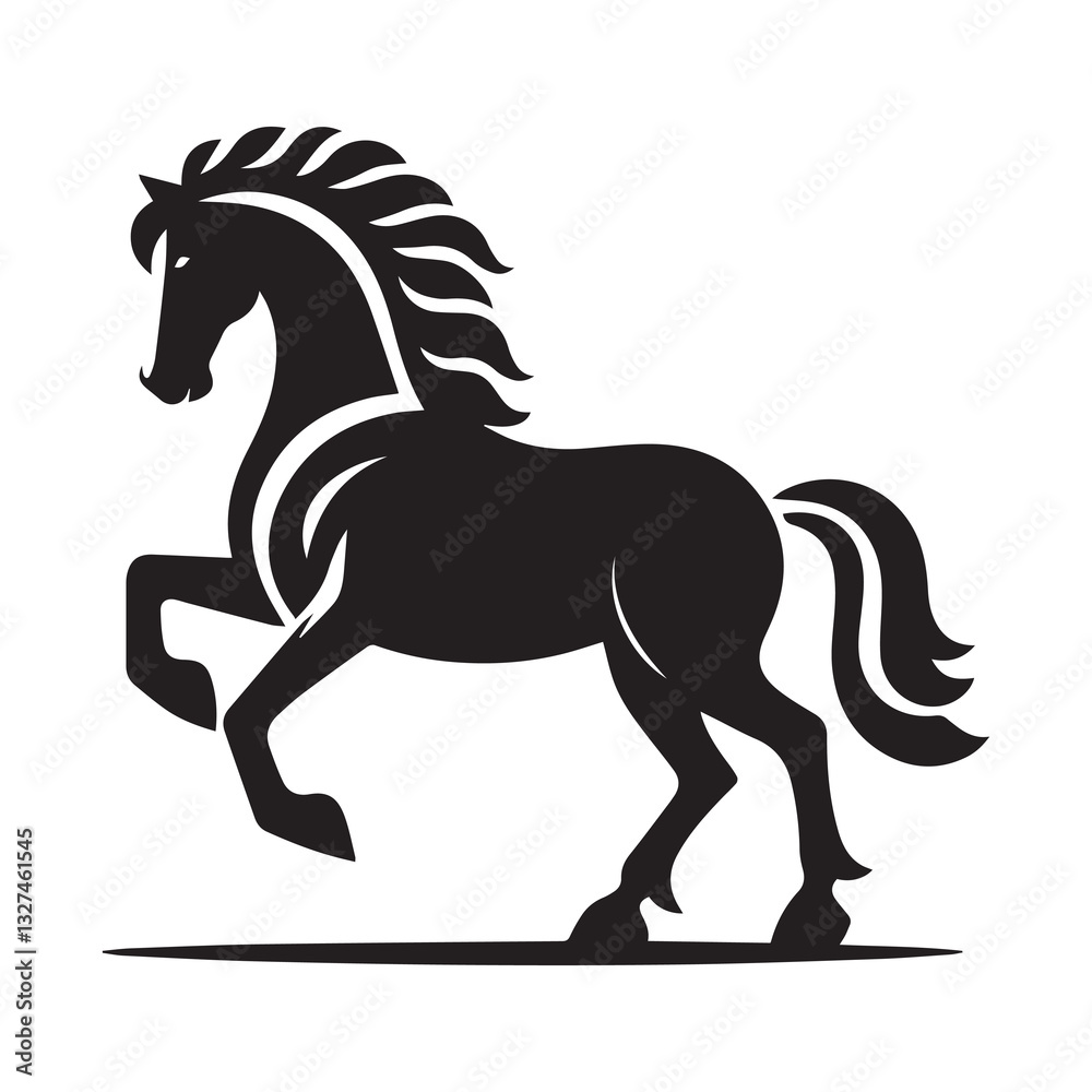Obraz premium Simple Horse Vector Icon – Modern Logo & Illustration