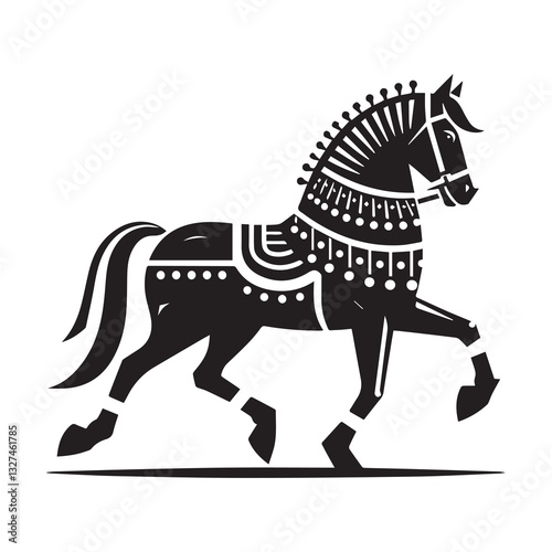 Simple Traditional Horse Vector Icon – Vintage Logo & Retro Illustration.