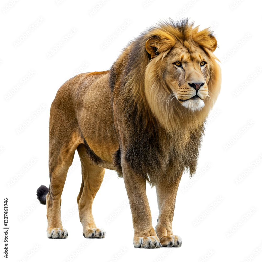 Obraz premium African Lion on high quality transparent background png