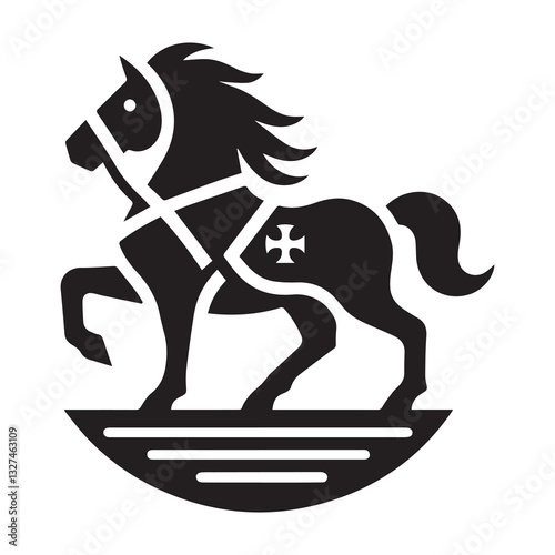 Simple War Horse Vector Icon – Vintage Logo & Retro Illustration.
