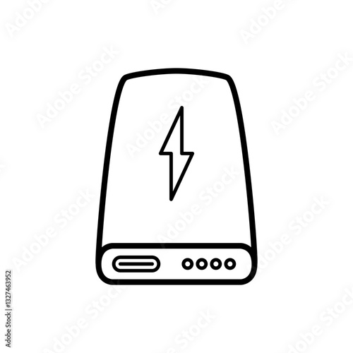 power bank icon, simple flat style, illustration, logo sign symbol pictogram template, for ui or ux isolated on white for mobile app, editable