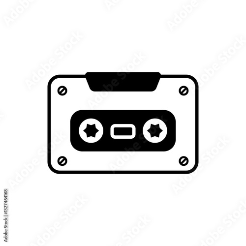 cassette icon, simple flat style, illustration, logo sign symbol pictogram template, for ui or ux isolated on white for mobile app, editable