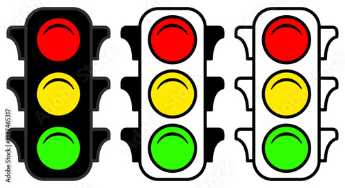 traffic light icon, simple flat style, illustration, logo sign symbol pictogram template, for ui or ux isolated on white for mobile app, editable