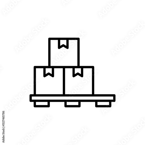 Pallet icon, simple flat style, illustration, logo sign symbol pictogram template, for ui or ux isolated on white for mobile app, editable