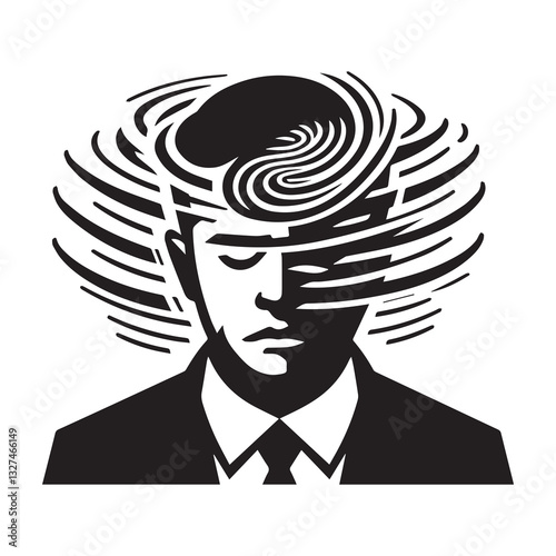 Simple Stress Headache Vector Icon – Modern Logo & Illustration