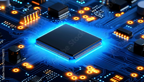 High-tech circuit board with central processor (1)