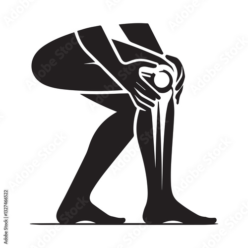 Simple Knee Pain Vector Icon – Modern Logo & Illustration