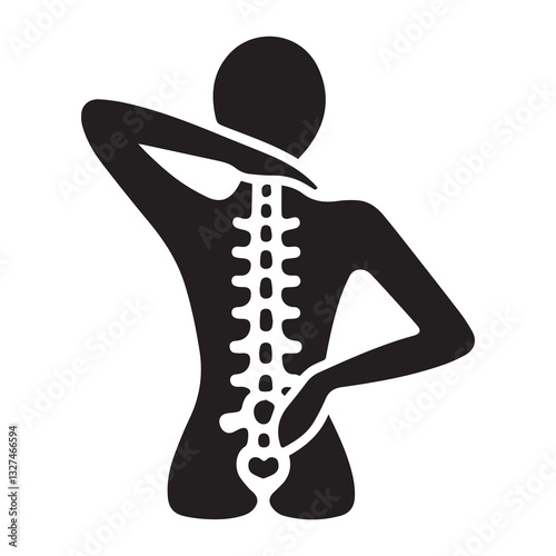 Simple Lower Back Pain Vector Icon – Modern Logo & Illustration