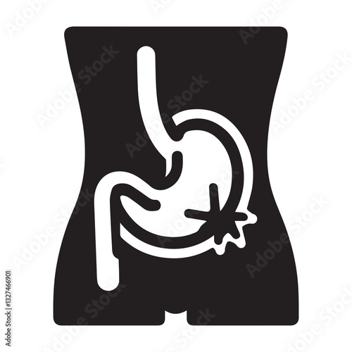  Simple Stomach Pain Vector Icon – Modern Logo & Illustration